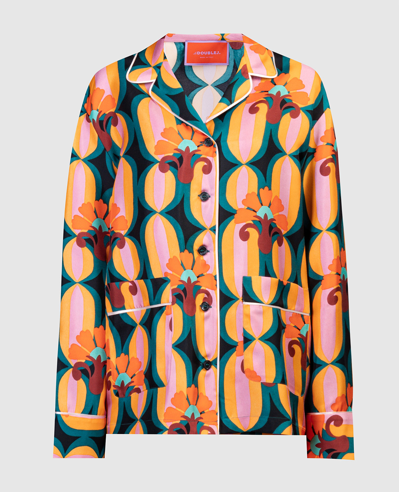 

Blouse made of silk in an abstract print La DoubleJ, White