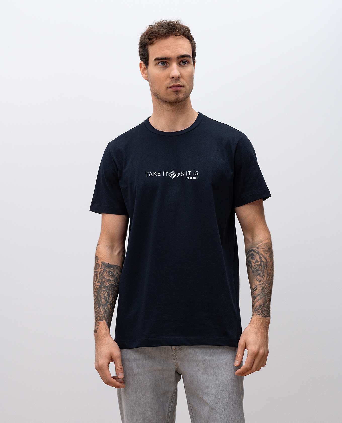 

Blue T-shirt with contrast print Peserico