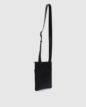 Serapian Black leather tablet bag with logo print SRCCHMML679423Y001