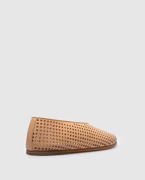 Marsell Beige leather ballet flats Forata with perforations MW8436P010