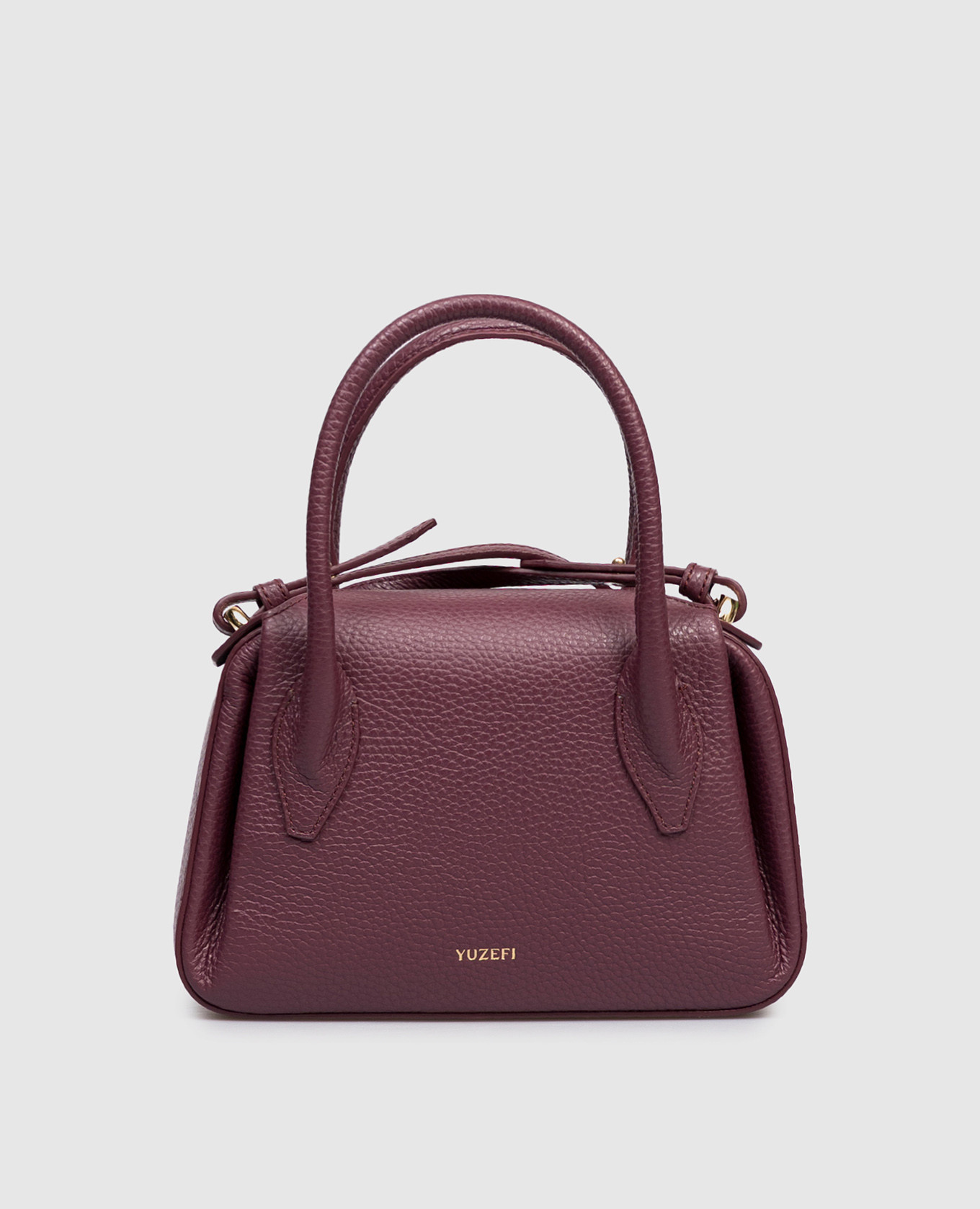 Burgundy leather bag OYSTER YUZEFI