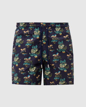 Vilebrequin Landscape Turtles Blue Print Swim Shorts MOOBB101