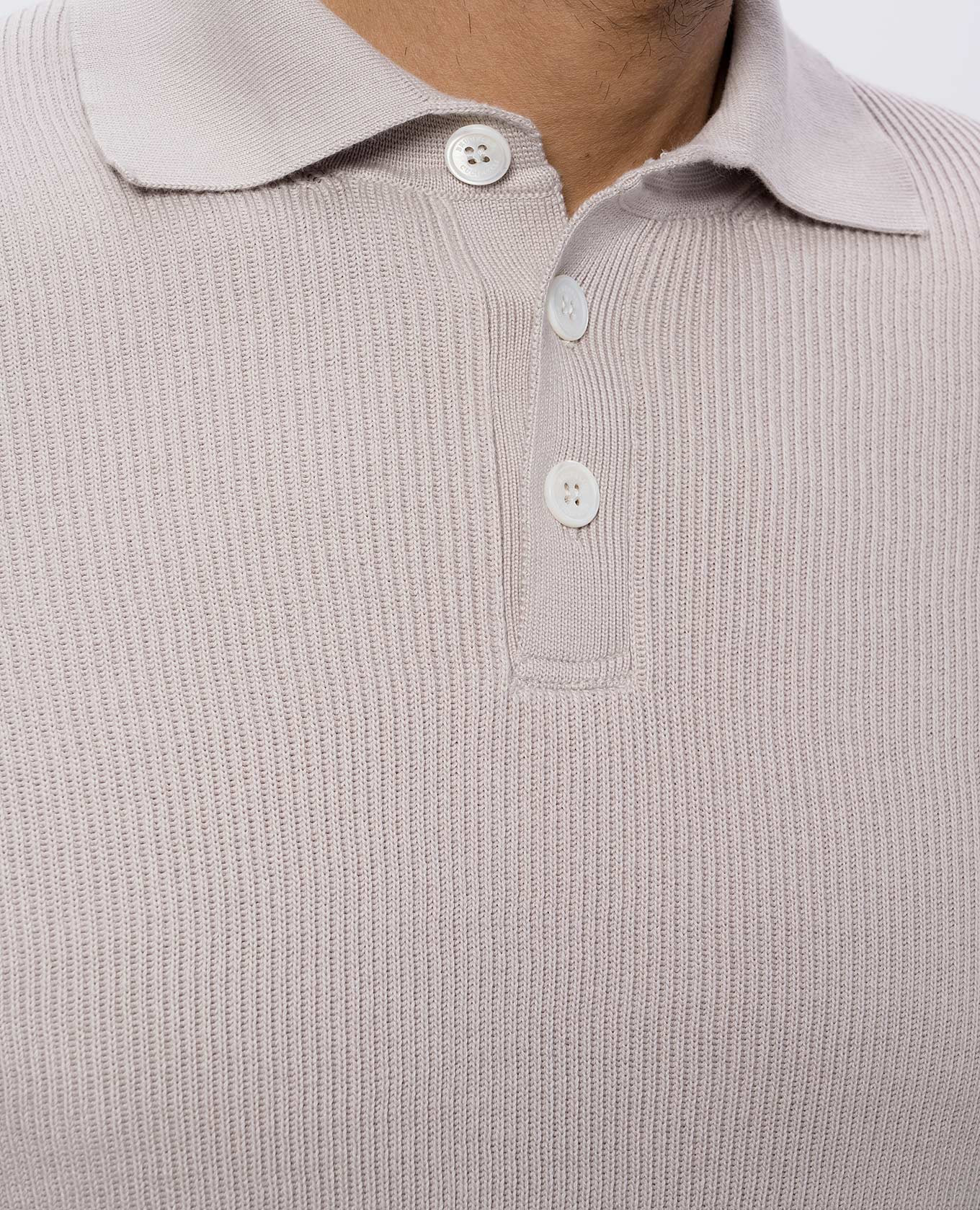 

Beige striped polo shirt Brunello Cucinelli