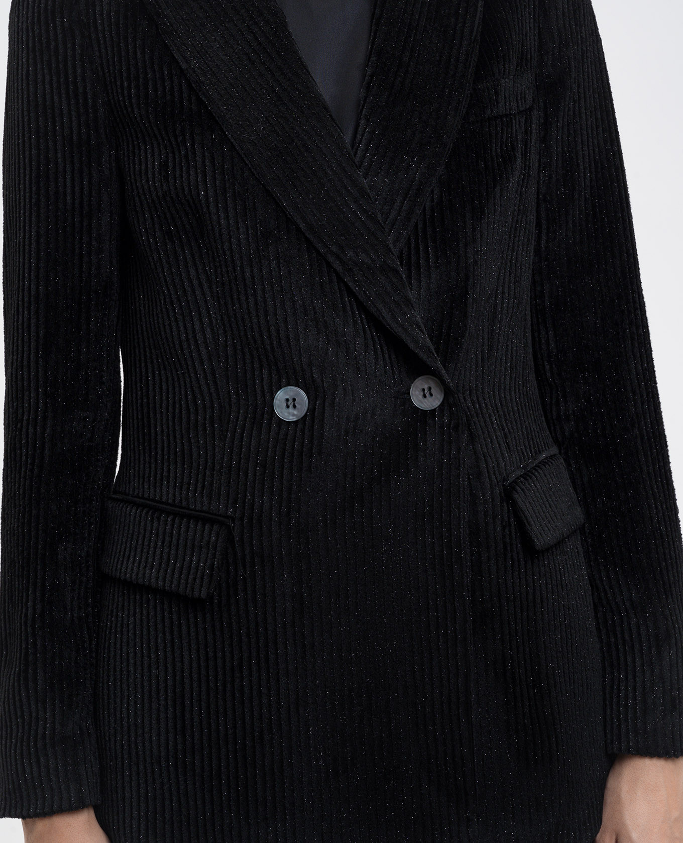 

Black double-breasted corduroy jacket Peserico