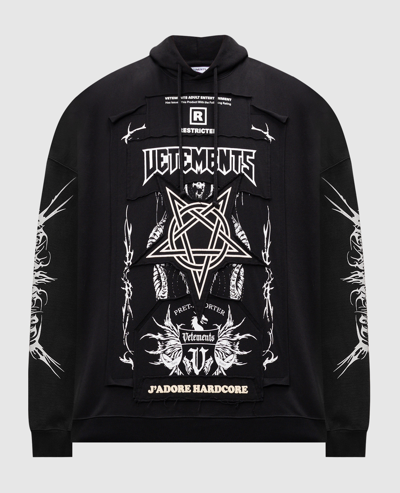 

Black hoodie with contrasting patches Vetements