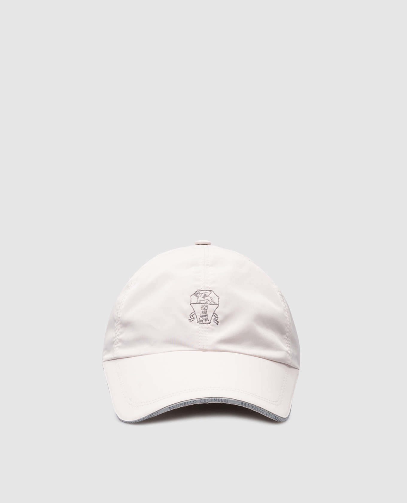 

Beige cap with embroidered logo emblem Brunello Cucinelli