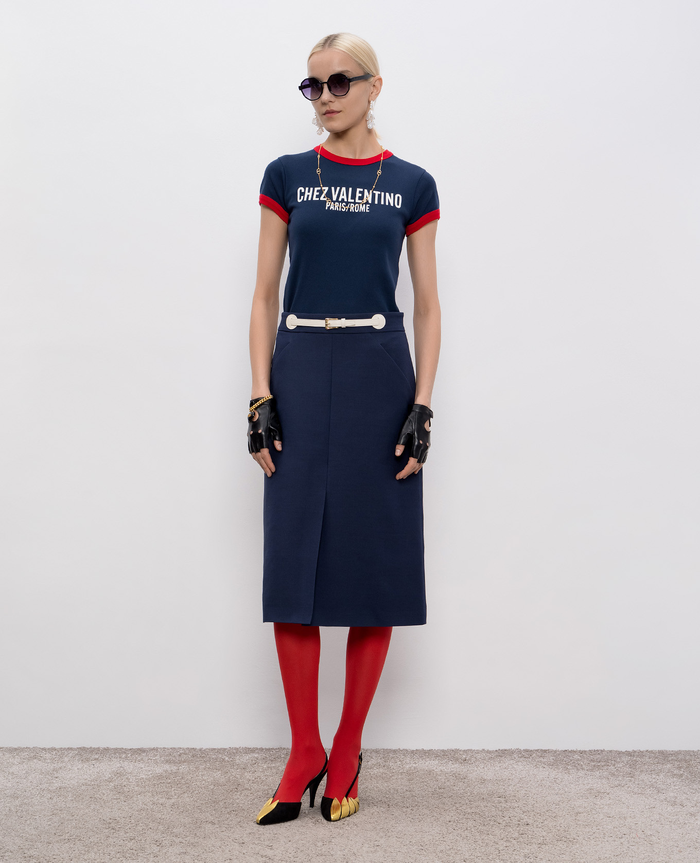 

Blue t-shirt with logo print Valentino