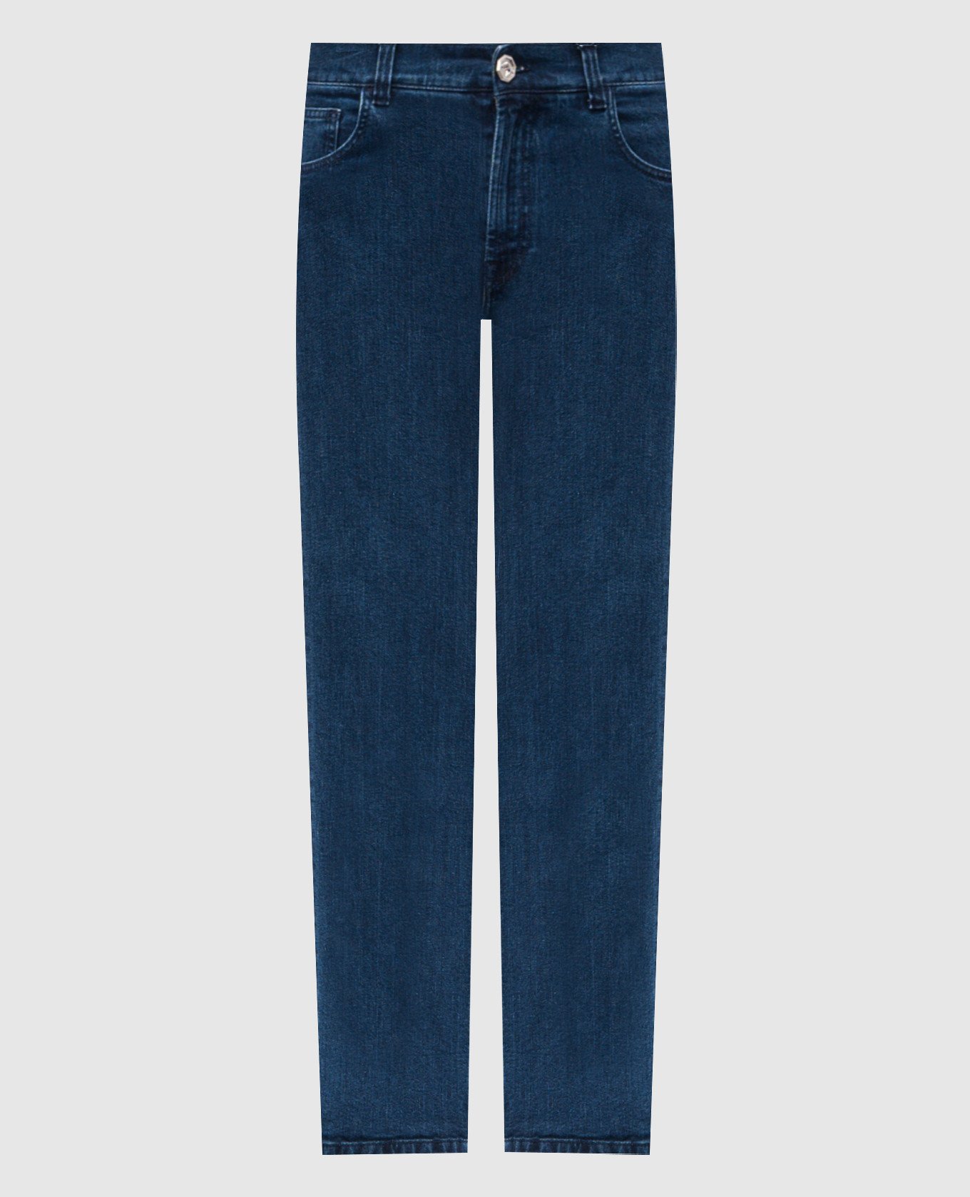 Black jeans with textured logo Stefano Ricci