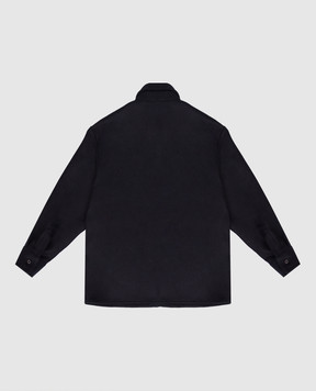 Balmain Children's blue wool shirt with logo BX5P20I02831214