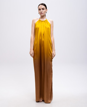Max Mara DERUTA silk maxi dress with slit DERUTA