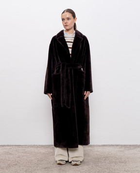 Rindi Brown sheepskin coat with belt 319SH025