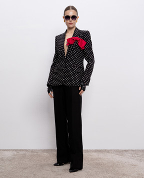 Valentino Black silk trousers with lapels 6B0RB6F090G