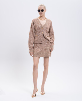 Versace Beige cardigan made of wool, cashmere and silk 10134371A15451