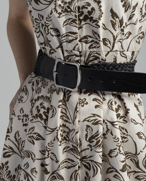 Max Mara Weekend Black MASSIMO woven belt with logo engraving MASSIMO