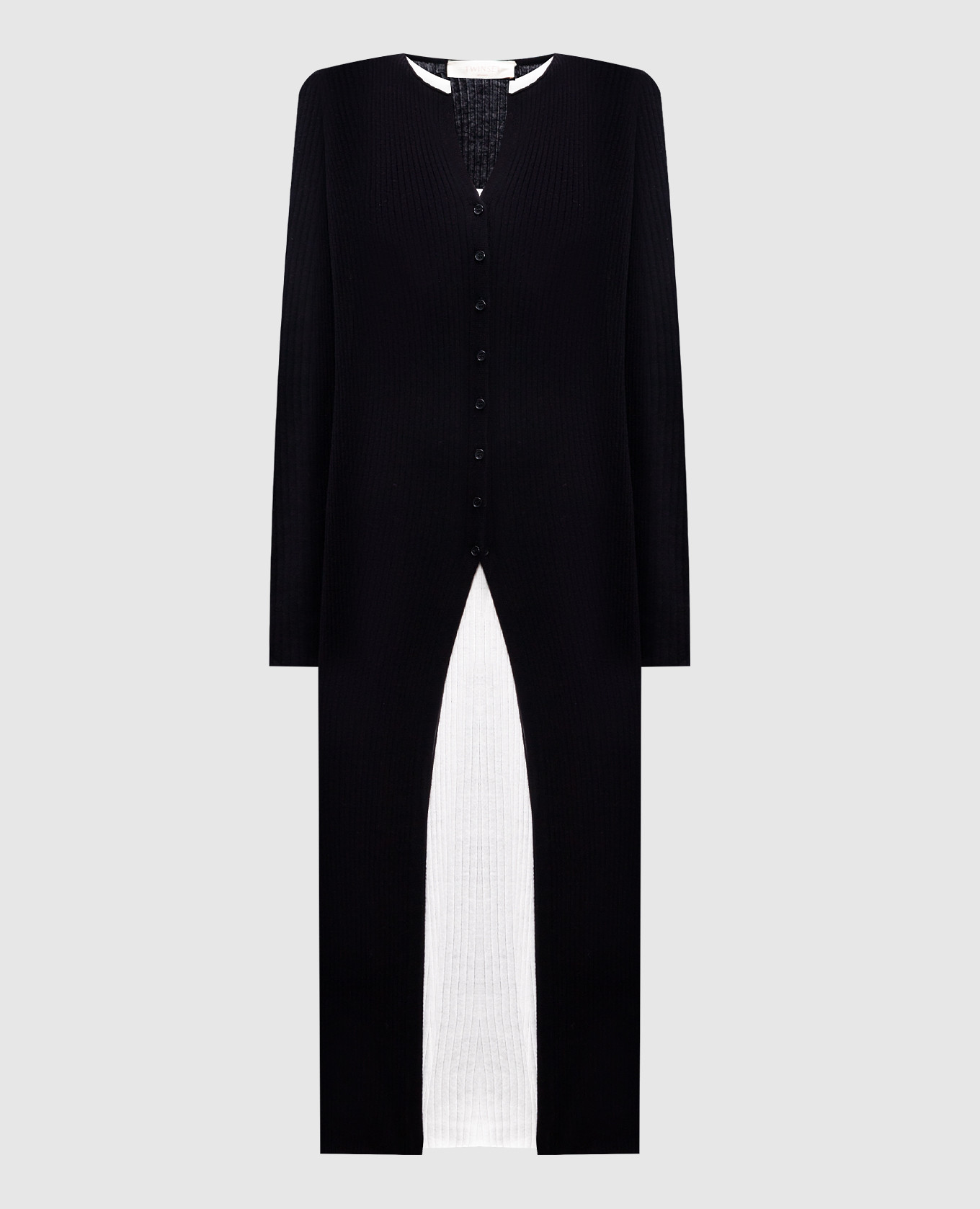 

Black midi dress with double ribbed design Twinset