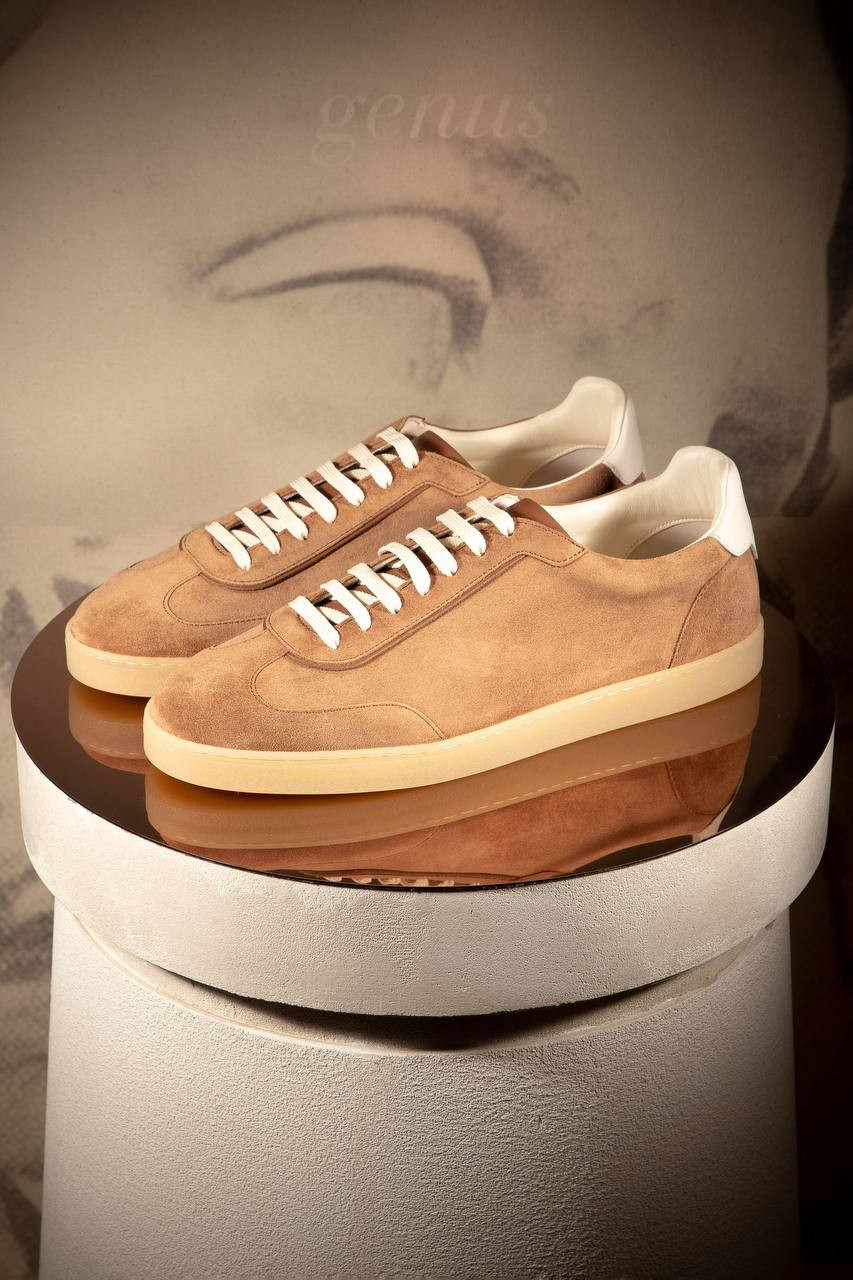 

Brown suede sneakers with logo Brunello Cucinelli