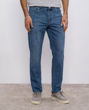 Brunello Cucinelli Blue jeans with logo ME645D3210