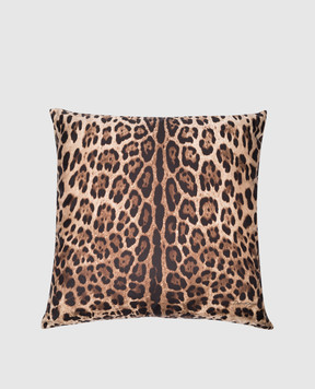 Dolce&Gabbana Brown silk pillow in leopard print TCE002TCAF9