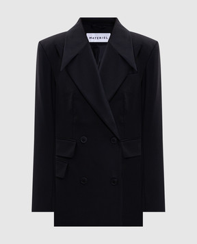 Materiel Black double-breasted jacket with wool PF25N2279BZBK