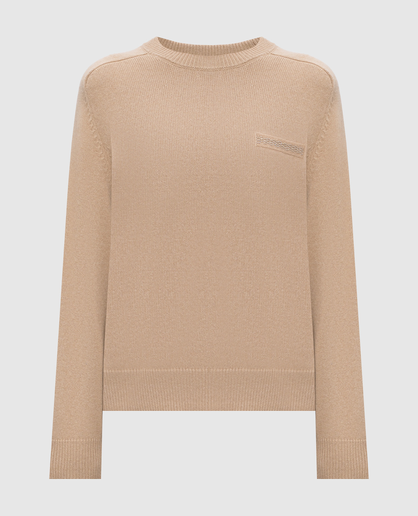 Beige wool, silk and cashmere sweater Peserico