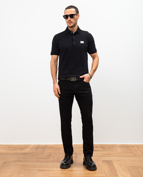 Dolce&Gabbana Black jeans with logo patch GYJCCDG8GW6