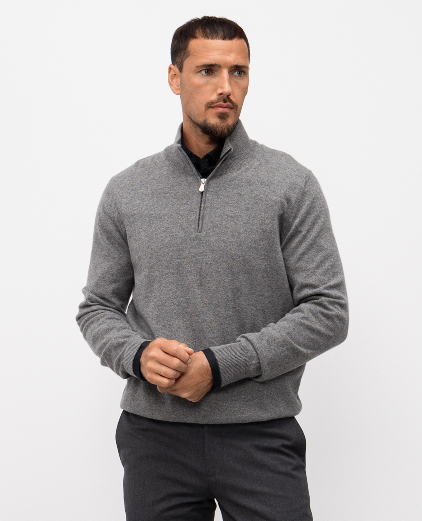 

Gray cashmere jumper with zipper Brunello Cucinelli, Grey