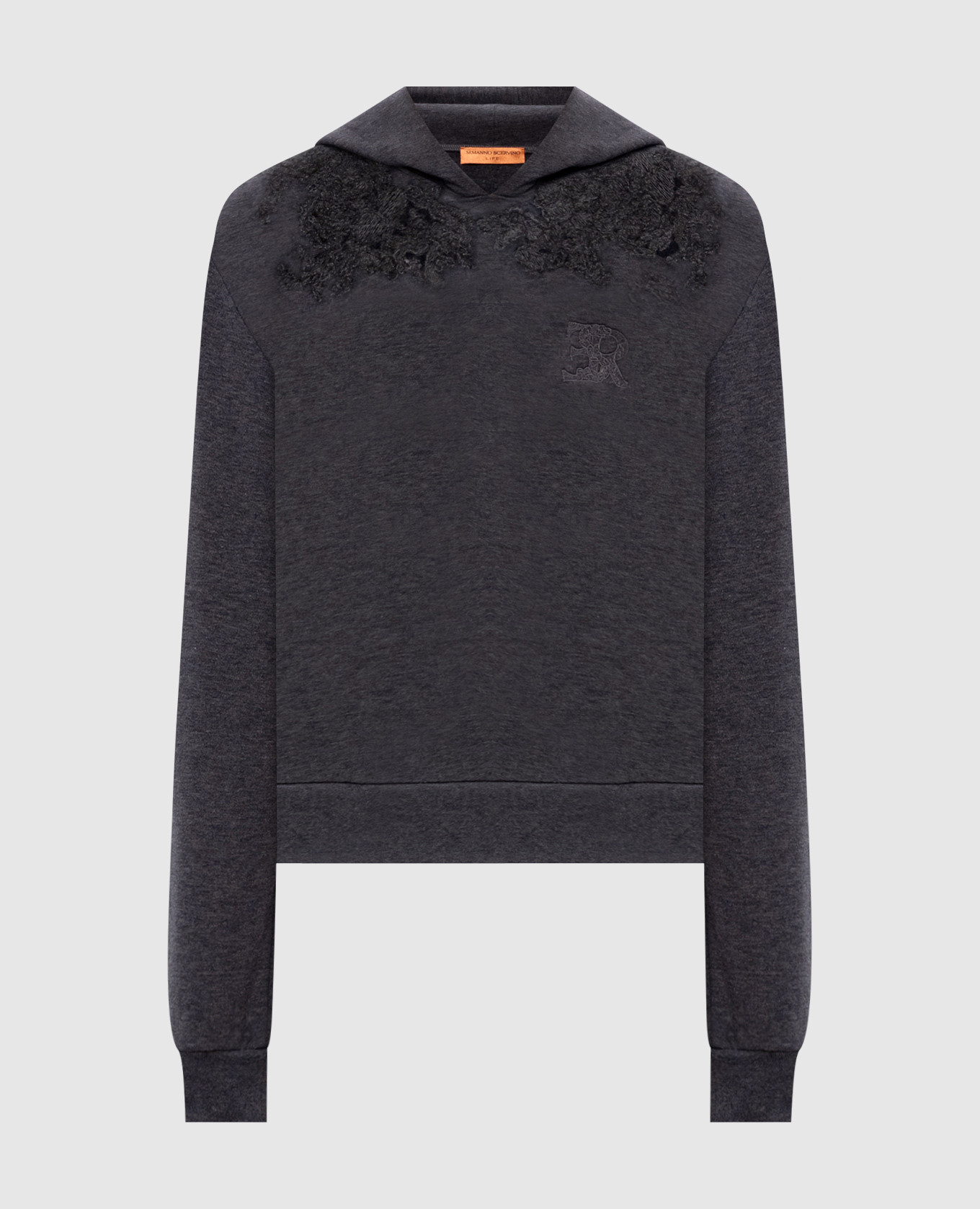 

Gray hoodie with lace Ermanno Scervino Life, Grey