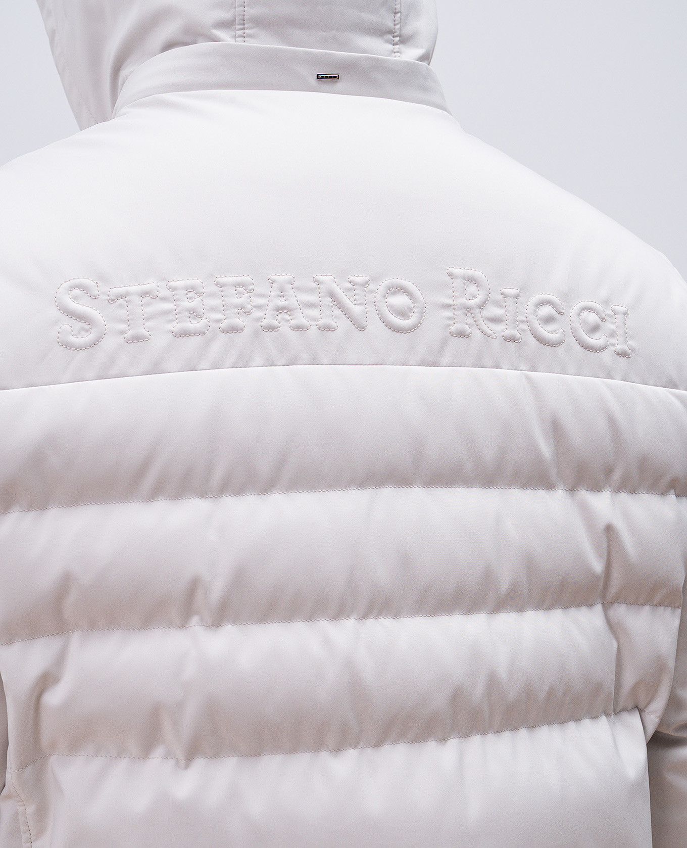 Gray down jacket with logo stitching Stefano Ricci 5