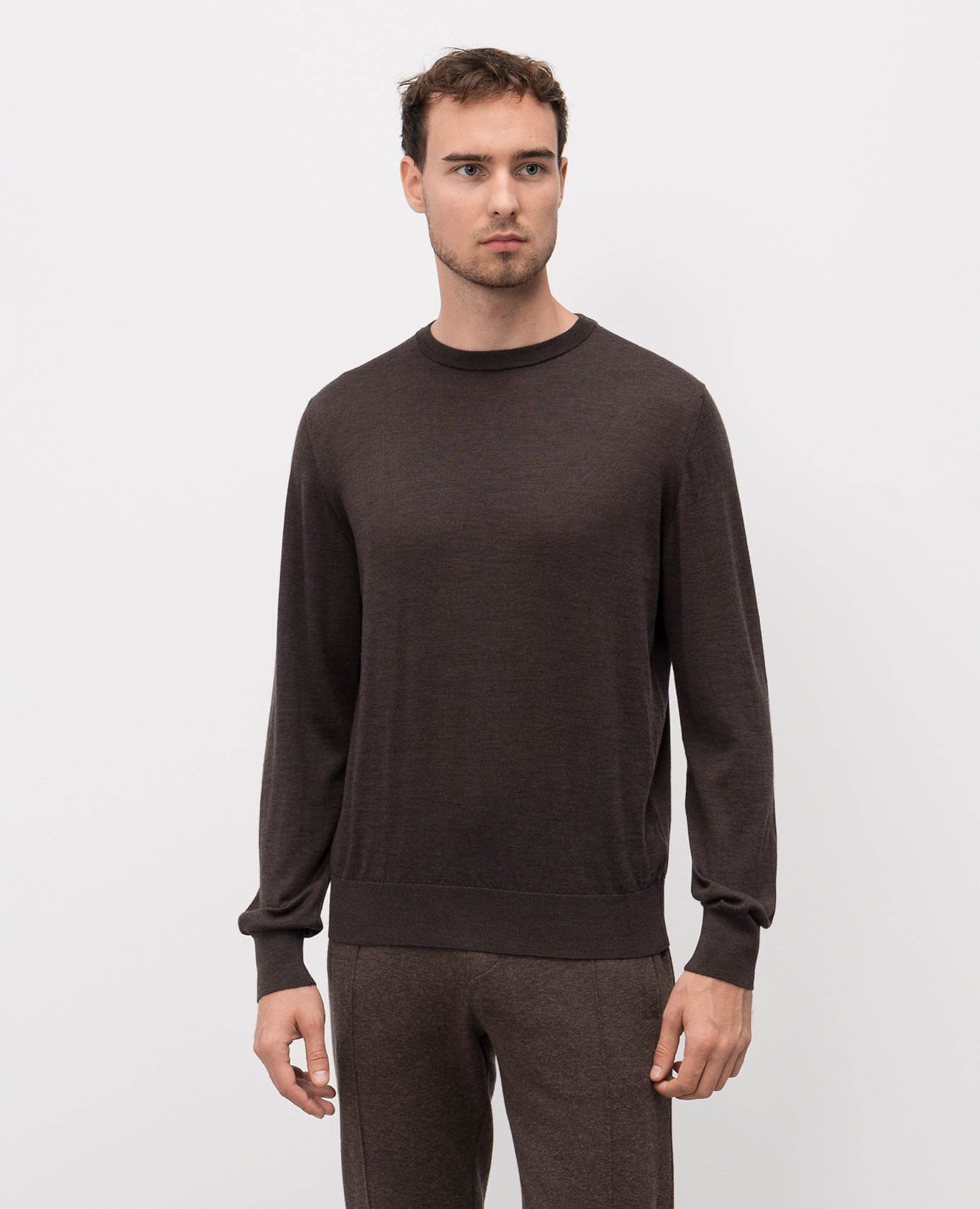 

Brown sweater made of wool, silk and cashmere Doriani Cashmere