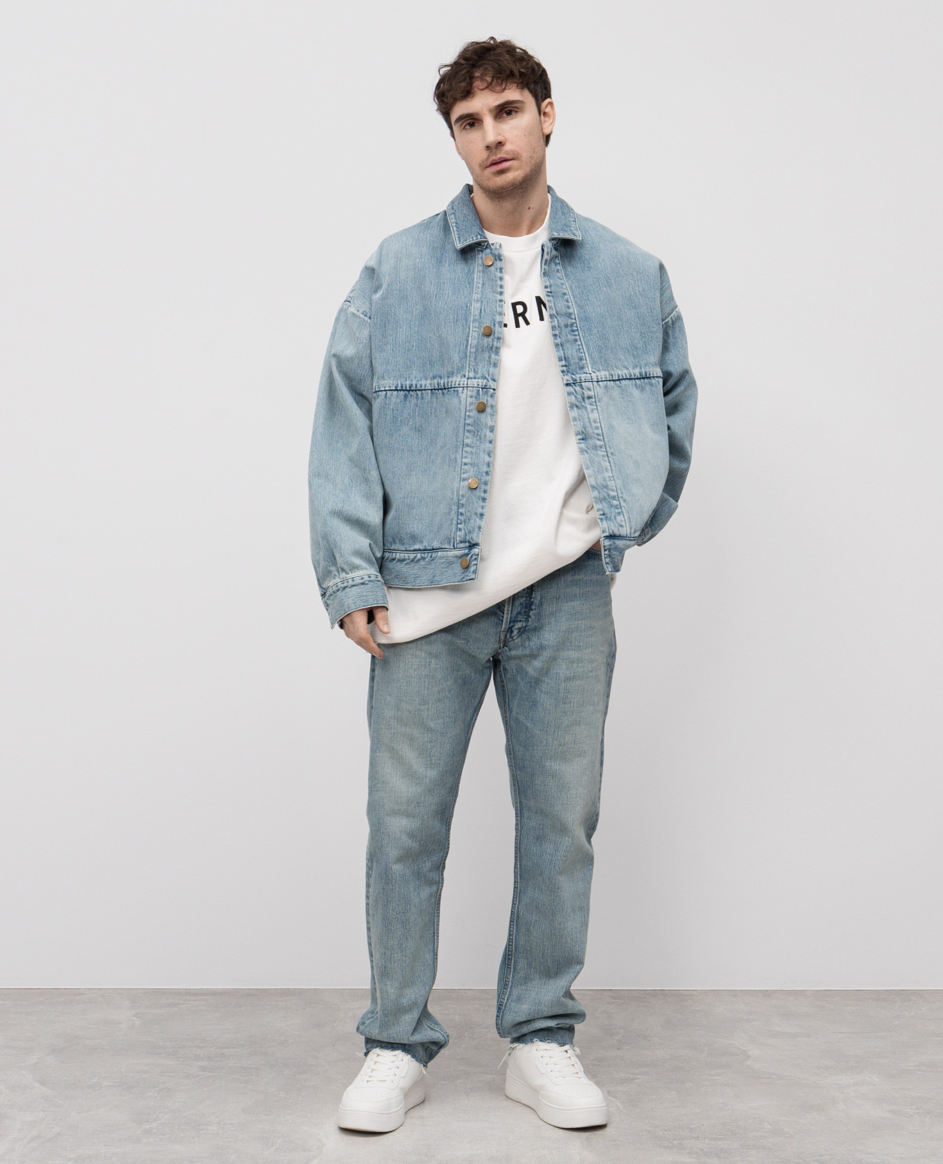 

Blue denim jacket with logo patch Fear of God, Light blue