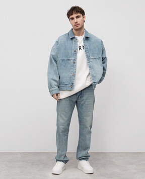 Fear of God Blue denim jacket with logo patch FGE230318DNMm