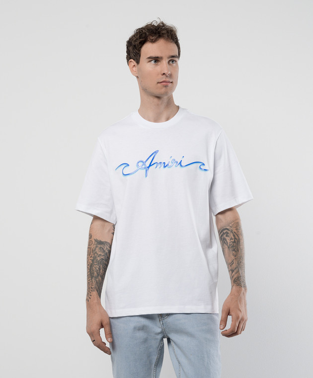 AMIRI - White Wave t-shirt with logo print AMJYTE1062 - shop