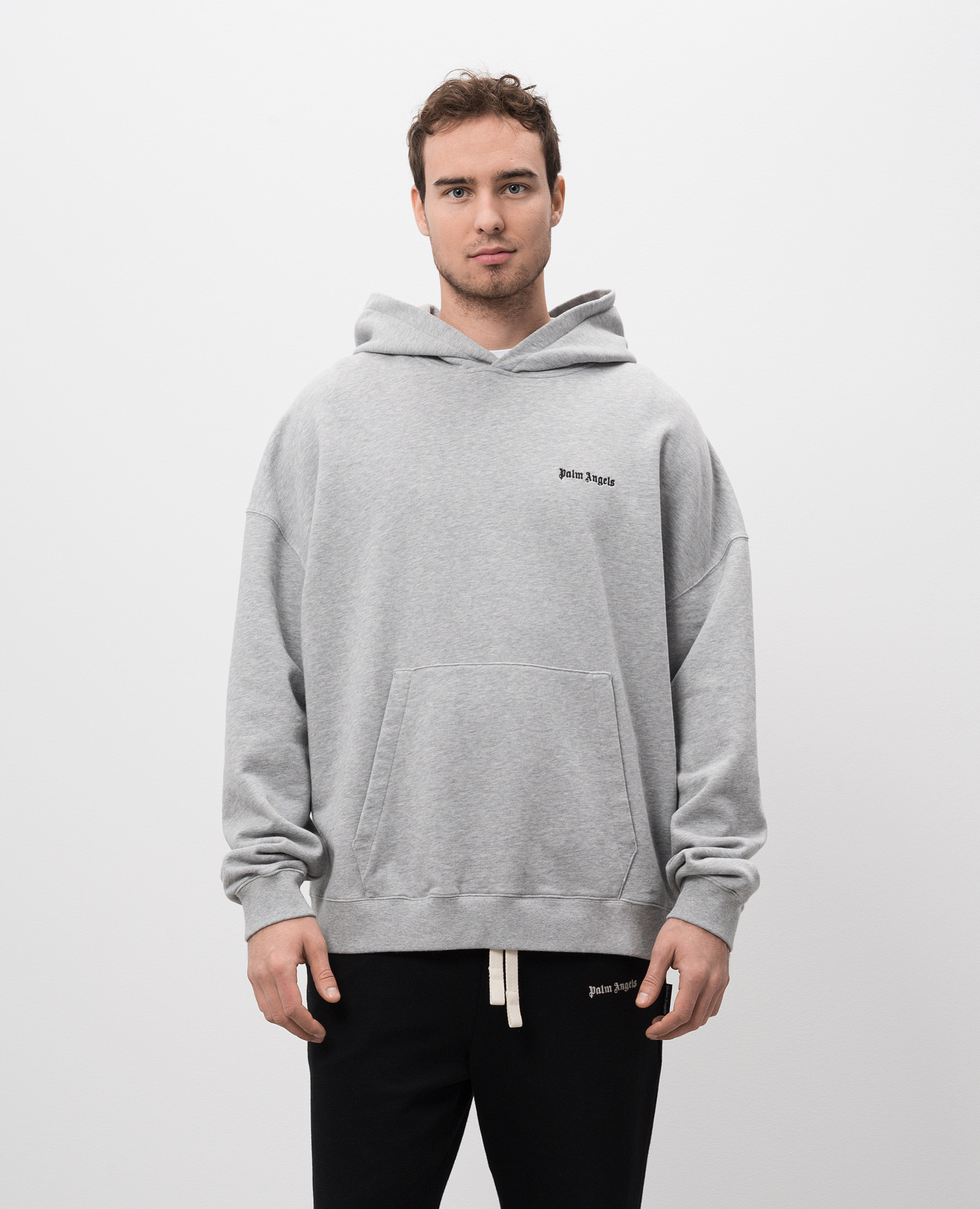

Gray hoodie with logo embroidery Palm Angels, Grey