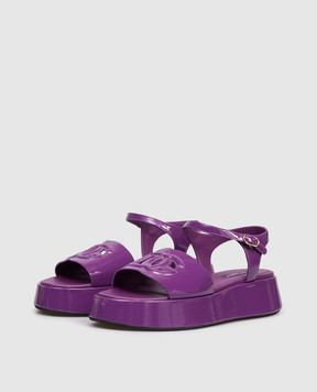 Dolce&Gabbana Children's purple patent leather sandals D11341A13283738