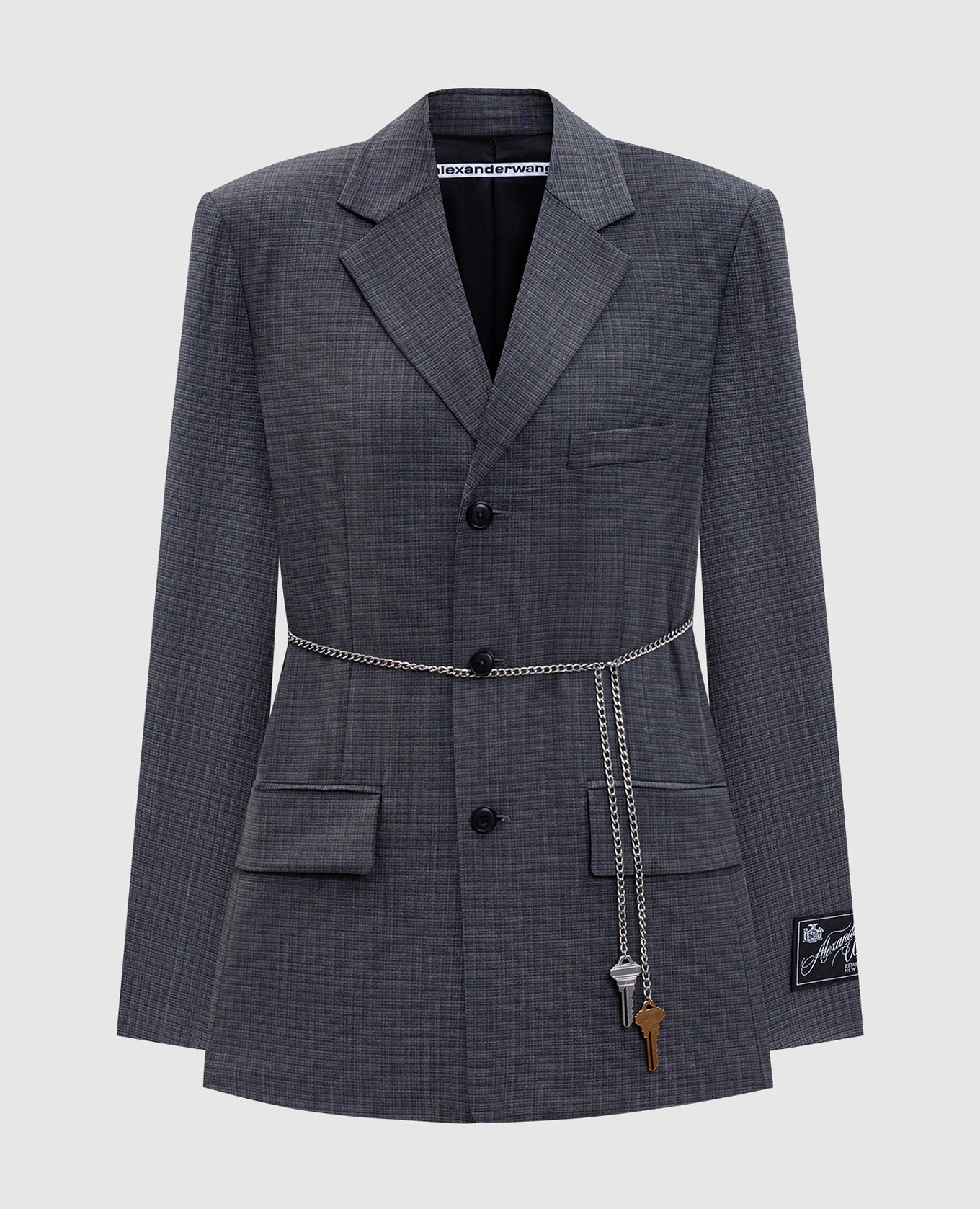 Gray checked wool jacket Alexander Wang