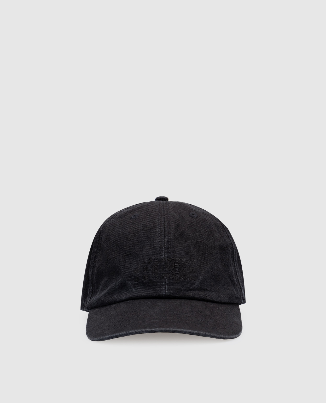 Black cap with logo embroidery maison margiela mm6