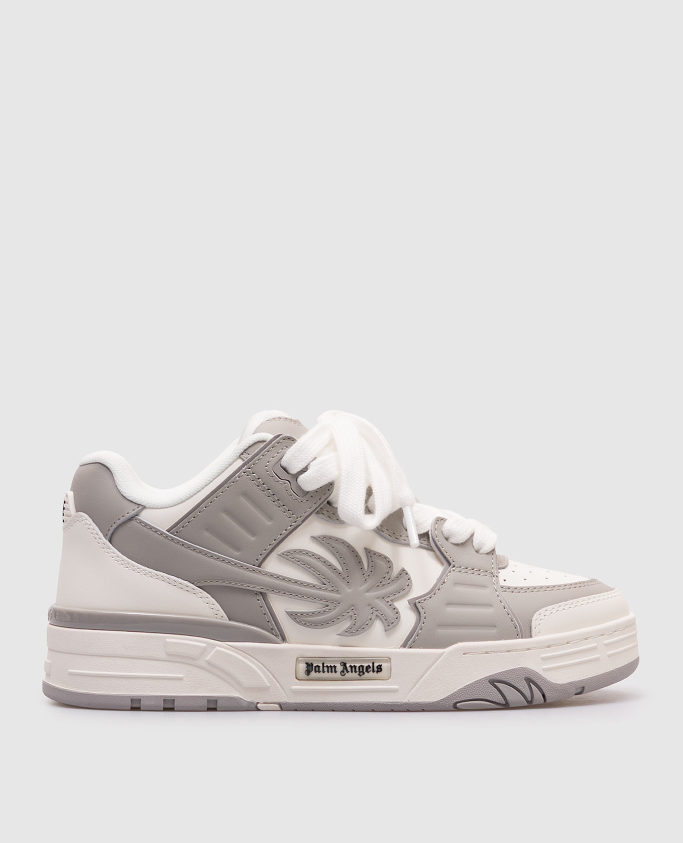 

Venice grey leather sneakers with logo Palm Angels