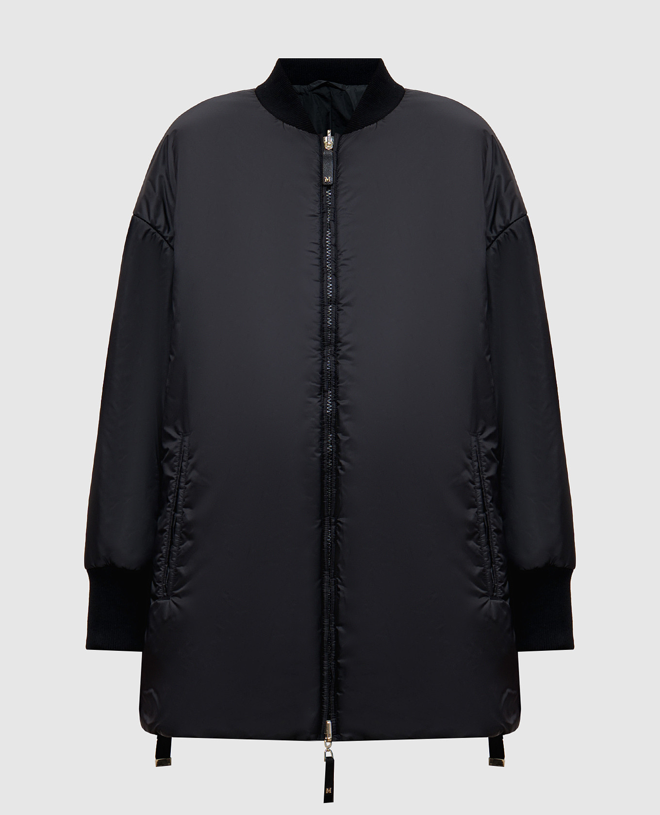 

GREENBO double-sided jacket with logo patch in black Max Mara, Черный