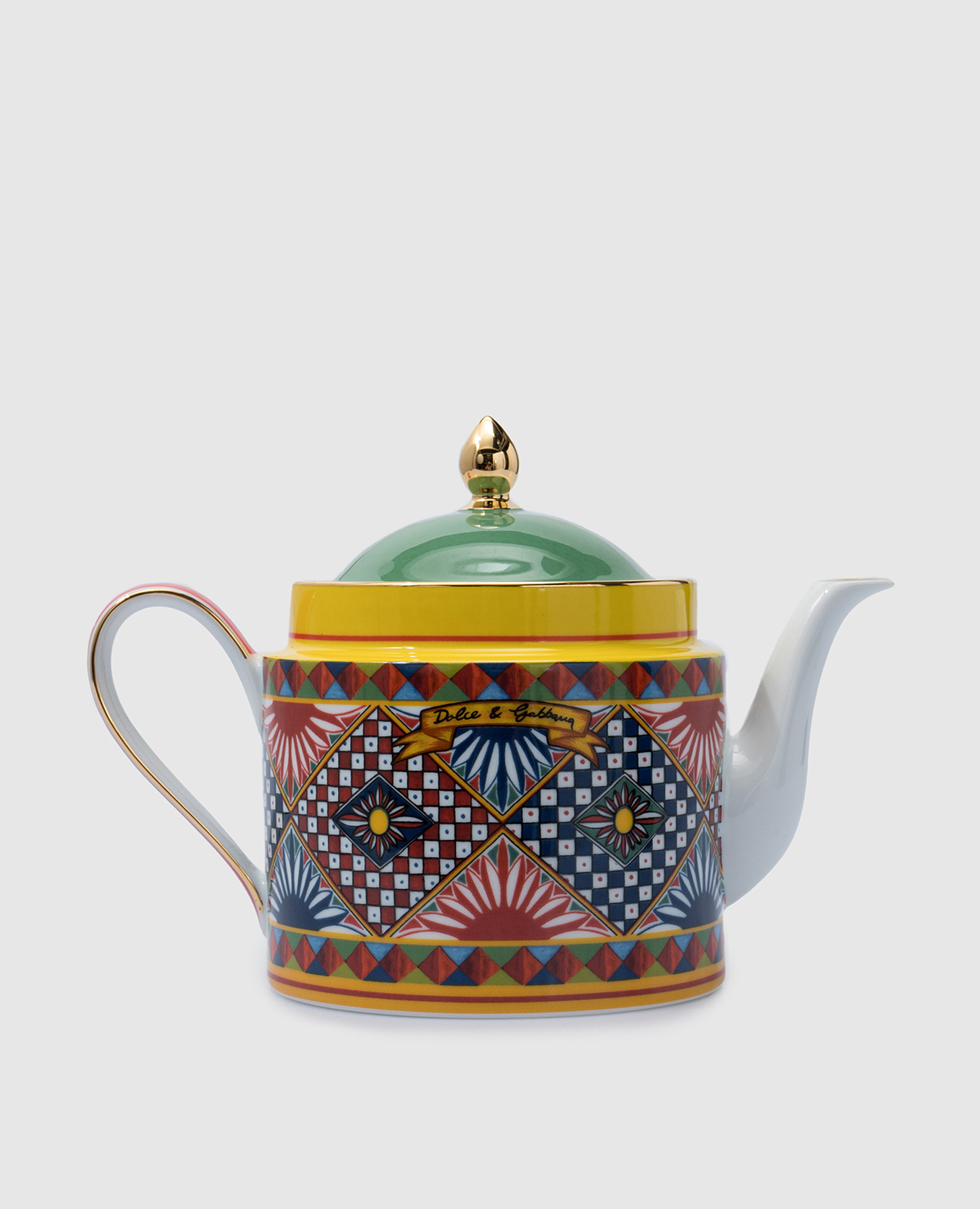 

Porcelain teapot in Carretto siciliano print Dolce&Gabbana, White