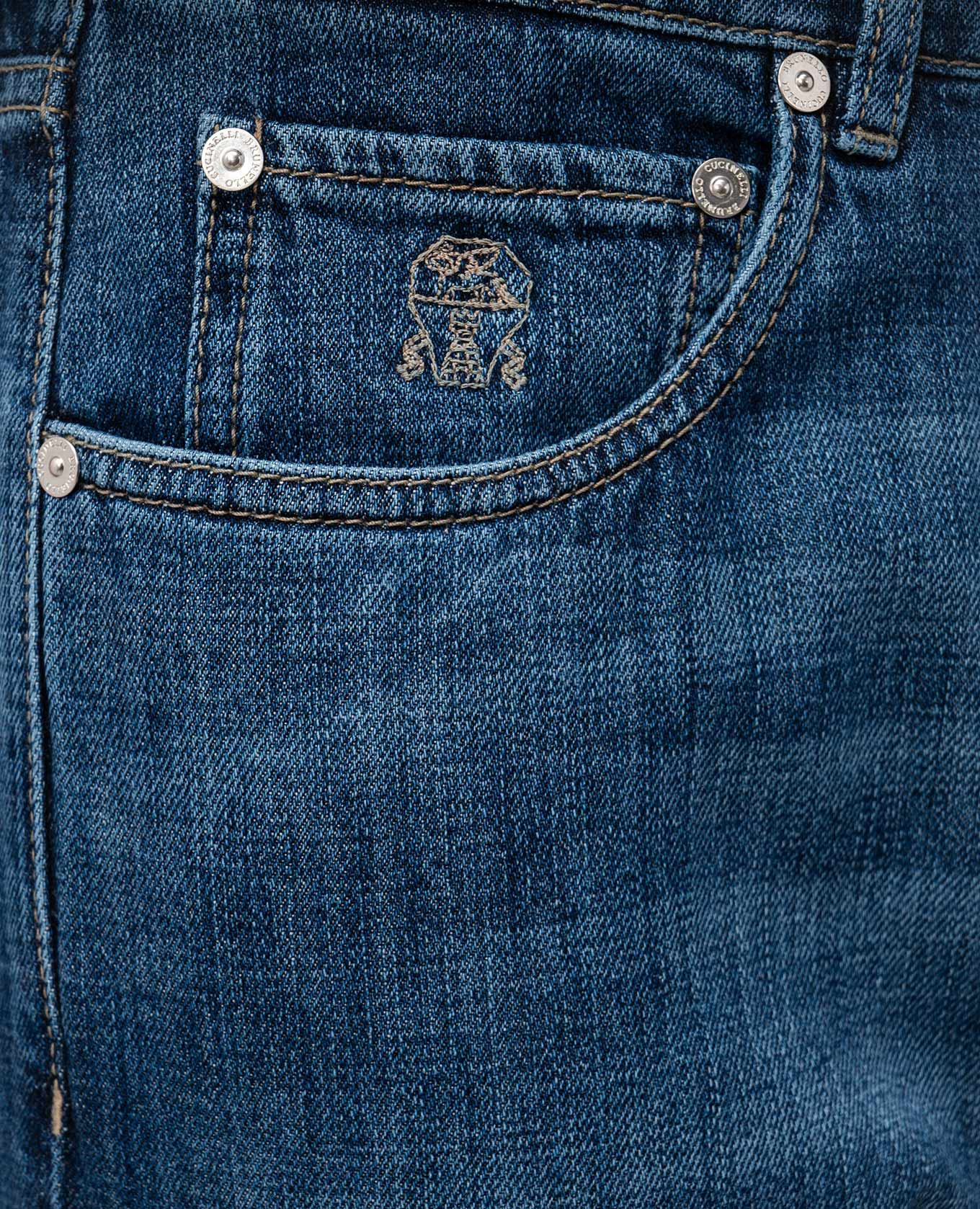 

Blue jeans with a worn effect Brunello Cucinelli