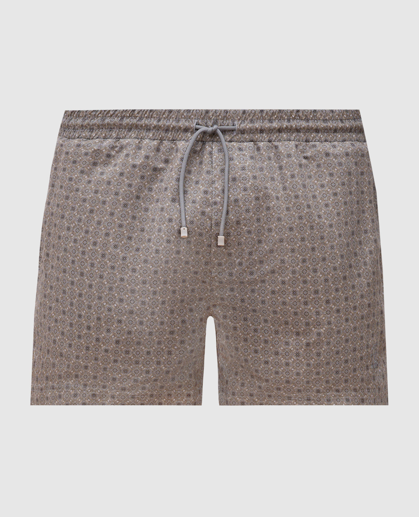 

Green printed swim shorts with logo emblem Brunello Cucinelli