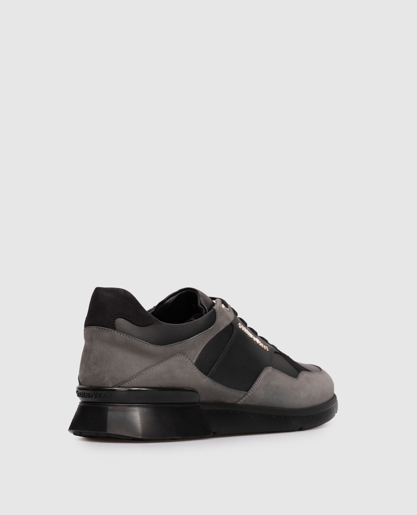 

Leather sneakers with textured logo Stefano Ricci, White
