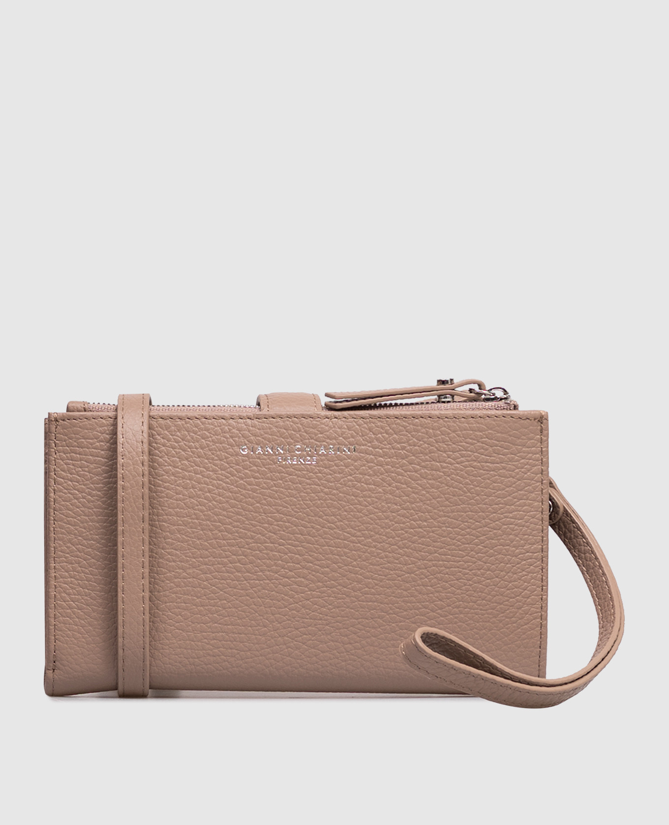 

Beige leather wallet with logo print Gianni Chiarini