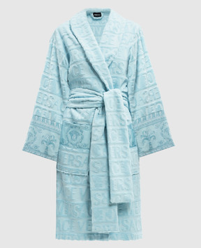 Versace Blue robe in Versace Allover pattern with Barocco print ZACJ00008ZCOSP052