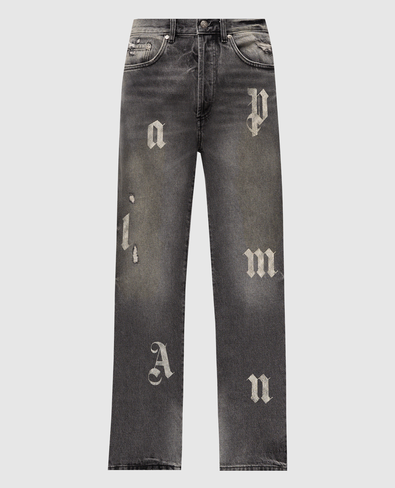 

Gray jeans with letter logo print Palm Angels, Grey
