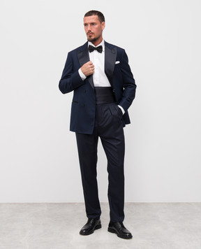 Brunello Cucinelli Blue wool and silk pants MF460PS04