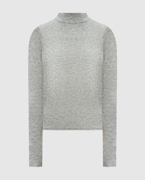 SSHEENA Gray melange longsleeve with crystals 24FWTURTLETF24009