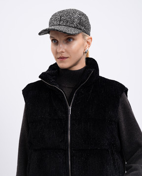 Peserico Gray cap with sequins S36201C0RCC694