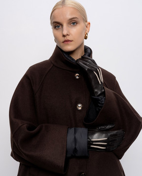 MooRER Brown leather gloves GUANTONAPPAPE