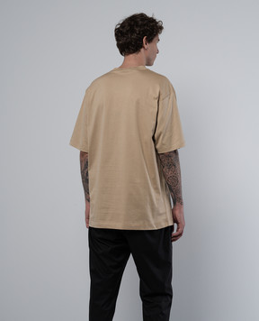 Dolce&Gabbana Beige t-shirt with logo patch G8PN9ZG7NYE